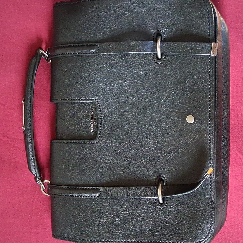 Saint Laurent Classic Vintage Black Briefcase Handbag